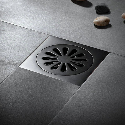 DecorBites™ Brass Square Shower Room Floor Drain with Hair Strainer - 10*10cm