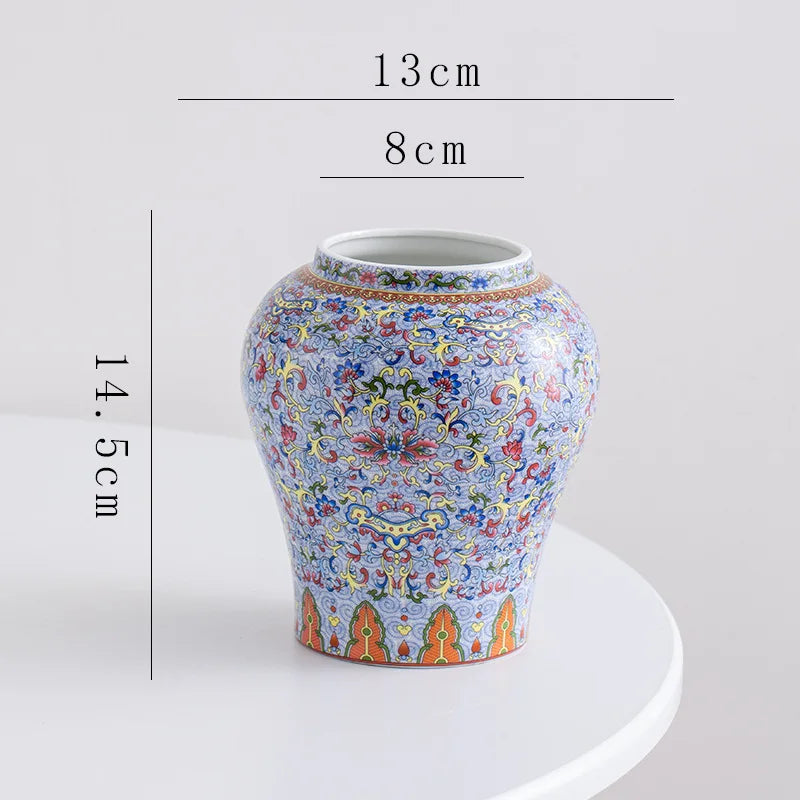 DecorBites™ Blue White Porcelain Flower Vase: Elegant Ceramic Home Decor & Storage Solution