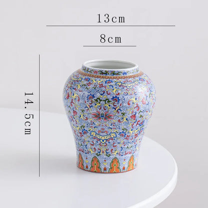 DecorBites™ Blue White Porcelain Flower Vase: Elegant Ceramic Home Decor & Storage Solution