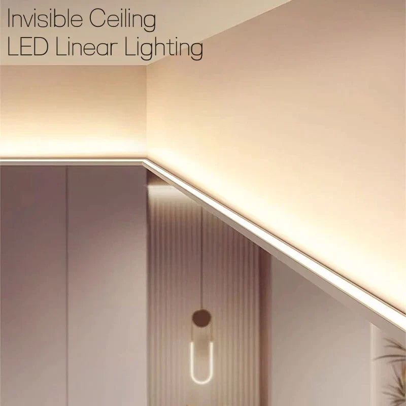 Canal de perfil de aluminio LED Decorbites™ empotrado para línea de cintura en esquinas de retroiluminación