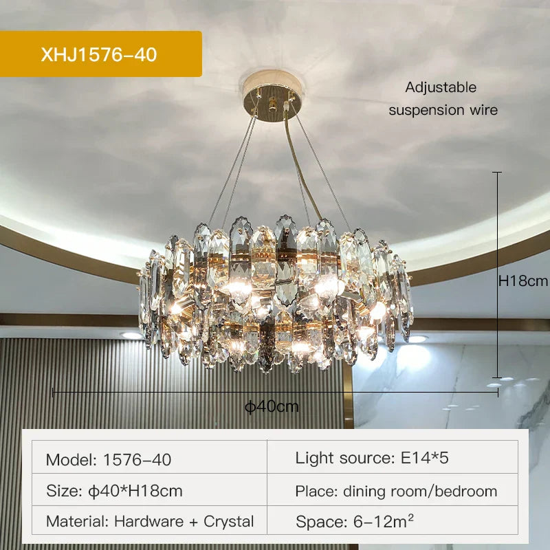 DecorBites™ Crystal Chandelier: Luxury Nordic Post-modern Design for Living Room, Bedroom, Dining Room