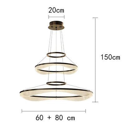 Modern Sculptural Ring Pendant Light Chandelier