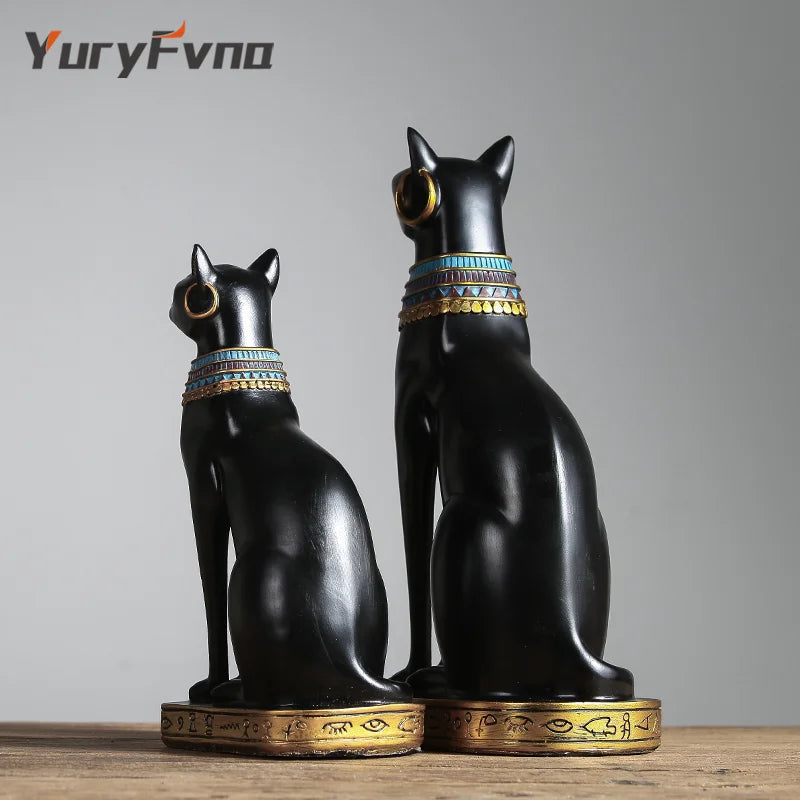 DecorBites™ Bastet Cat Goddess Statue Figurine for Home Office Decoration Gift