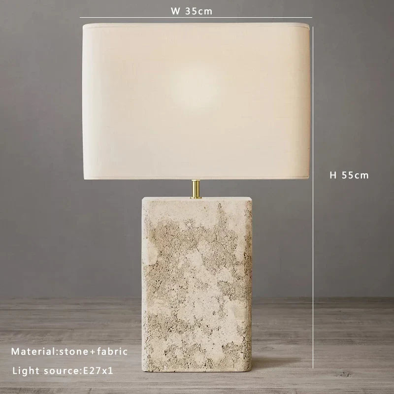 Lámpara de mesa de tela de piedra marrón grande Decorbites™ para decoración del hogar en sala de estar o dormitorio