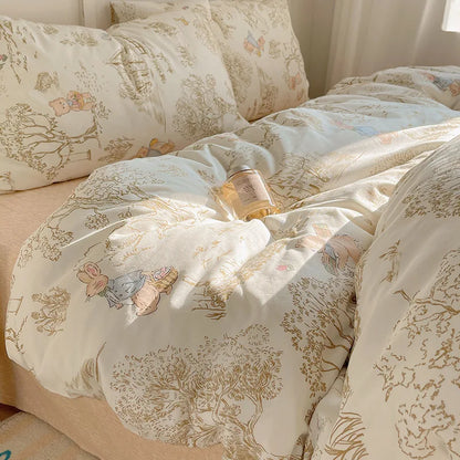 طقم سرير قطني مطبوع عليه رسوم متحركة من DecorBites™ لجميع المواسم