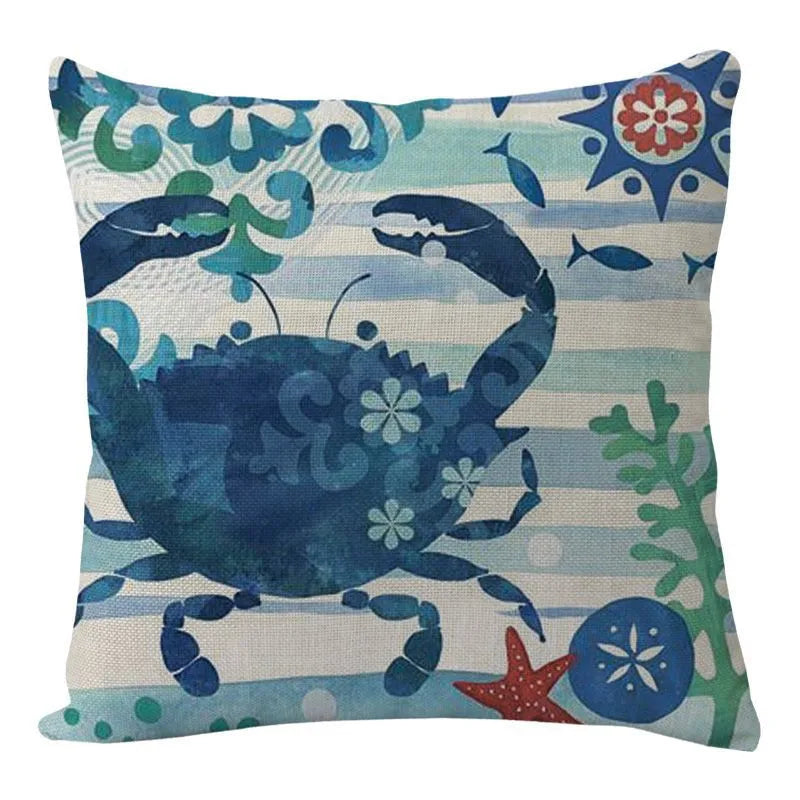 DecorBites™ Coastal Cushion Cover - Sea Theme Decorative Sofa Pillowcase
