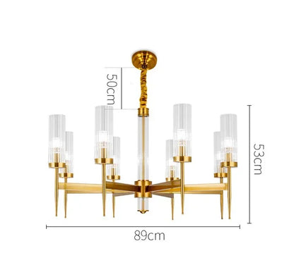 Lámpara de araña LED nórdica chapada en oro DecorBites™ para salón | Iluminación colgante de lujo