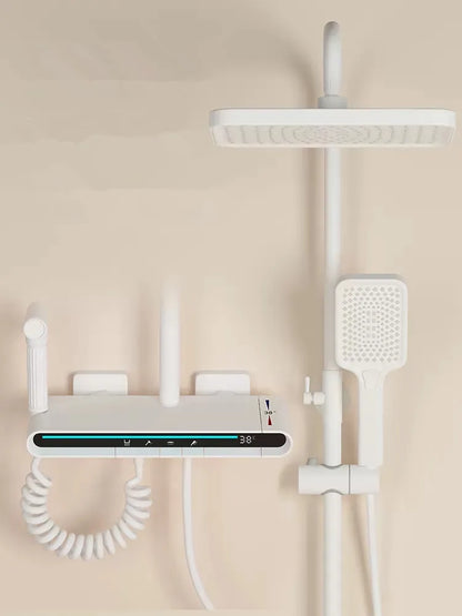 DecorBites™ Brass Shower Faucet Set with Intelligent Atmosphere Light and Pressurized System