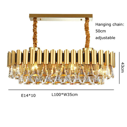 DecorBites™ Gold Crystal Chandelier Lights LED Nordic Classic Living Room Lamparas
