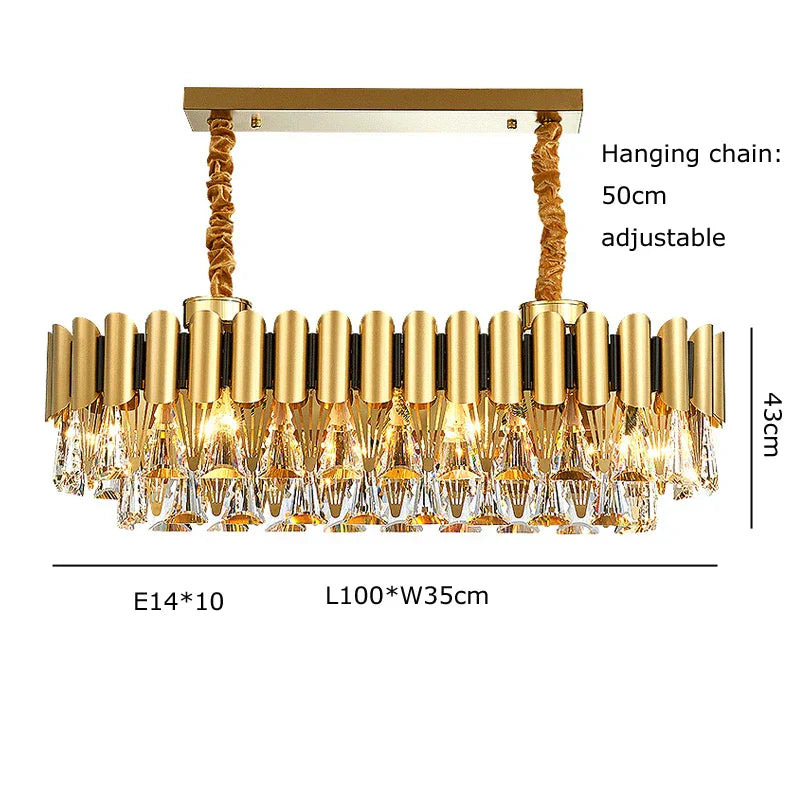 Gold Nordic Crystal Chandelier Polished Dia100cm