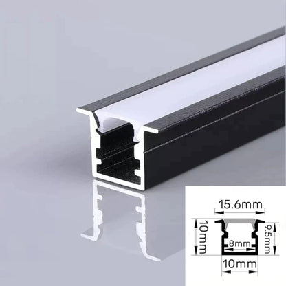 DecorBites™ LED Aluminum Profile Recessed U/YW-Shape Hidden Channel Milky Cover Bar Strip Light