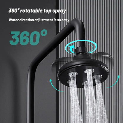 DecorBites™ Black High Pressure Mini Rainshower Shower Head for Water-saving Bath Experience