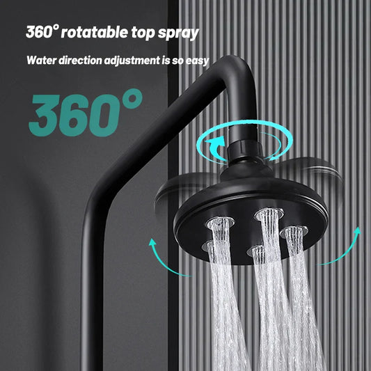 DecorBites™ Black High Pressure Mini Rainshower Shower Head for Water-saving Bath Experience