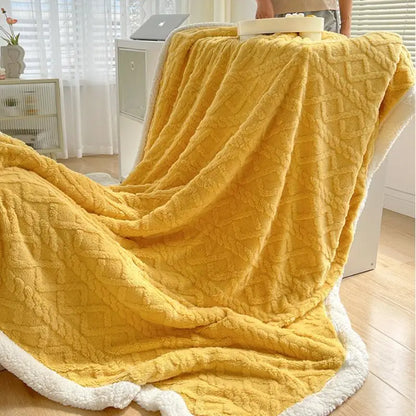 DecorBites™ Lambswool Coral Flannel Blanket for Home & Office - Cozy Sofa & Bed Cover