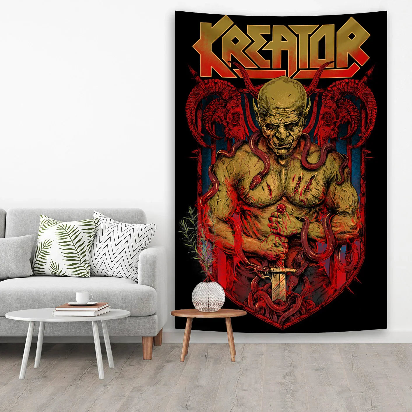 Decobites Thrash Metal Flag Tapestry for Bohemian Bedroom and Bar Wall Decoration