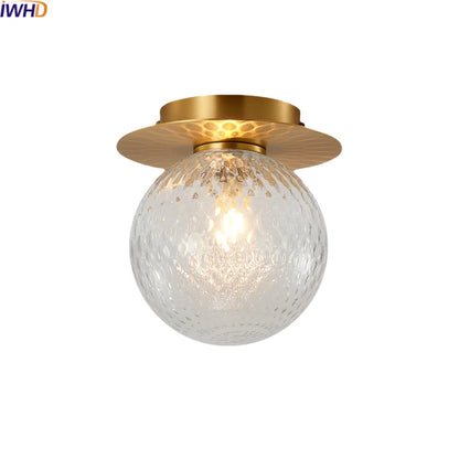 DecorBites™ Iron Glass LED Ceiling Lamp Ball Shape Modern Living Room Light Fixtures
