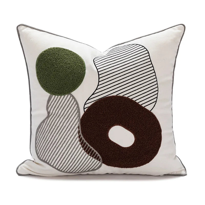 DecorBites™ Cartoon Tiger Embroidered Cotton Pillow Cover for Bedroom