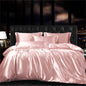 Decobites Mulberry Silk-blend Satin Duvet Cover Set for King & Queen Beds