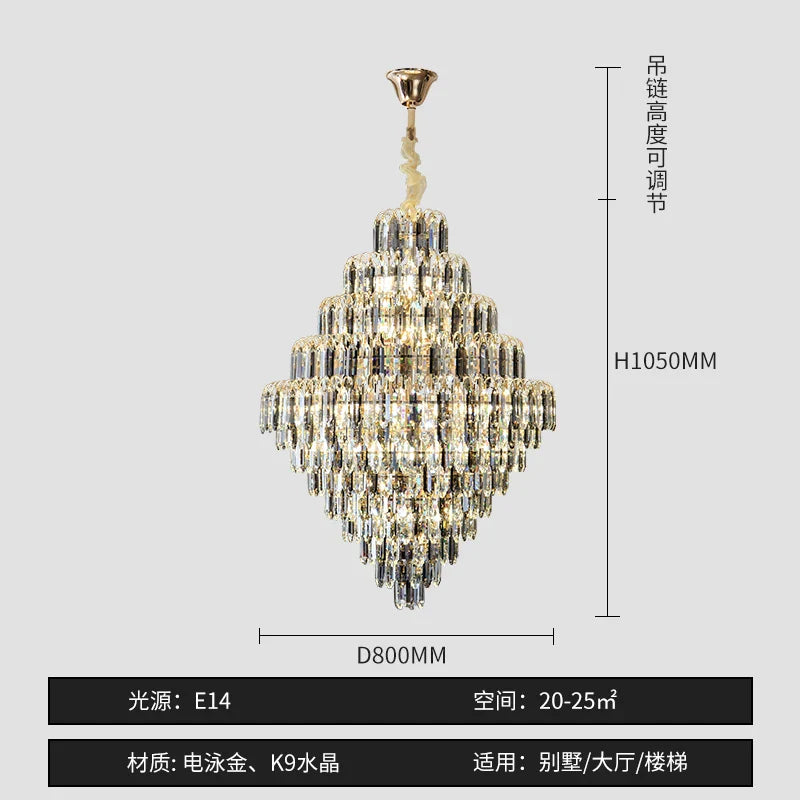 DecorBites™ Designer LED Crystal Chandelier for Luxury Villas, Hotels & Restaurants