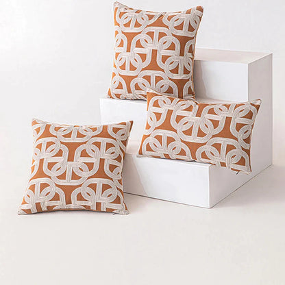 DecorBites™ Brown Coffee Geometric Jacquard Cushion Cover: High Precision & Light Luxury Modern Pillow Case for Home Decor