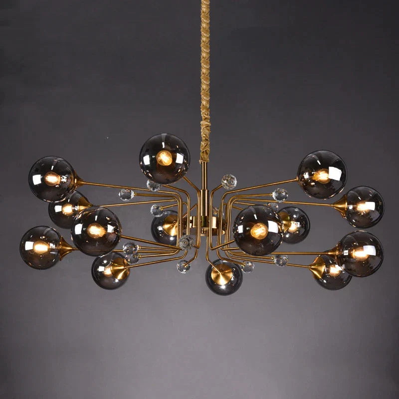 DecorBites™ Glass Bubble Chandelier: Luxury LED Glass Ball Suspension Lamp for Living Room, Bedroom, and Shop