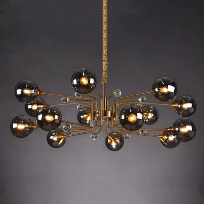 DecorBites™ Glass Bubble Chandelier: Luxury LED Glass Ball Suspension Lamp for Living Room, Bedroom, and Shop