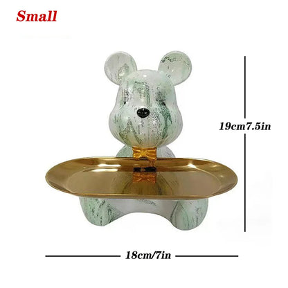 ديكوربايتس™ تمثال دب جرافيتي: تمثال حيوان عصري ورف تخزين للمفاتيح