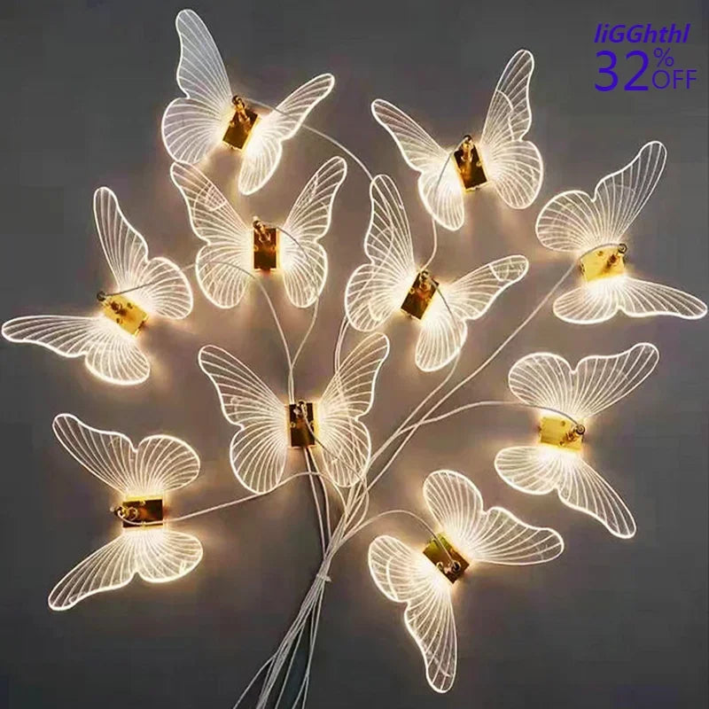 Lámparas de techo LED con forma de mariposa DecorBites™ para una decoración romántica de bodas
