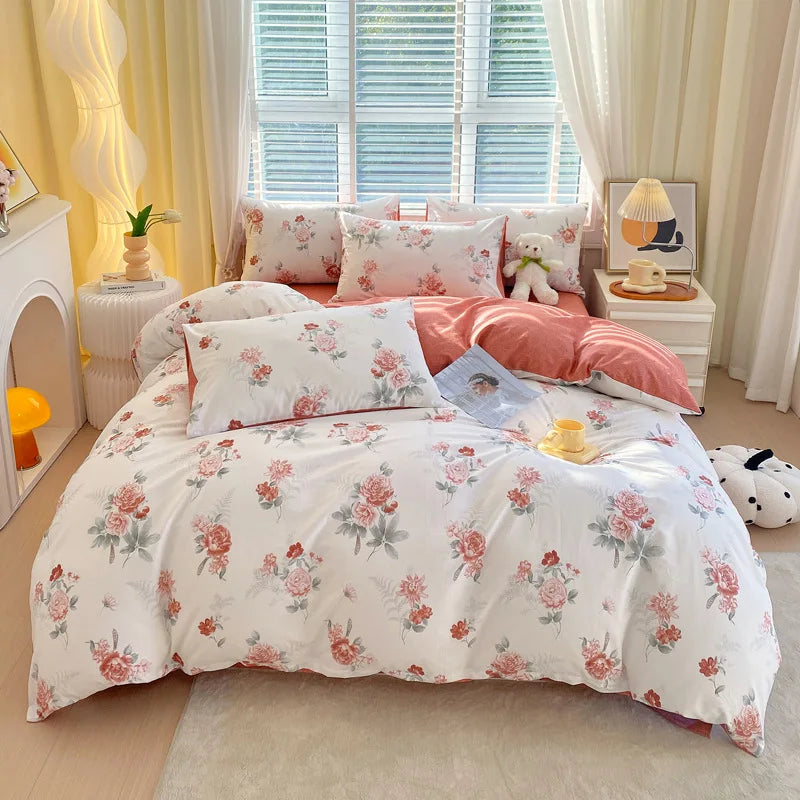 غطاء لحاف فردي قطني من DecorBites™ - غطاء لحاف لطيف على البشرة لسرير كينج فردي