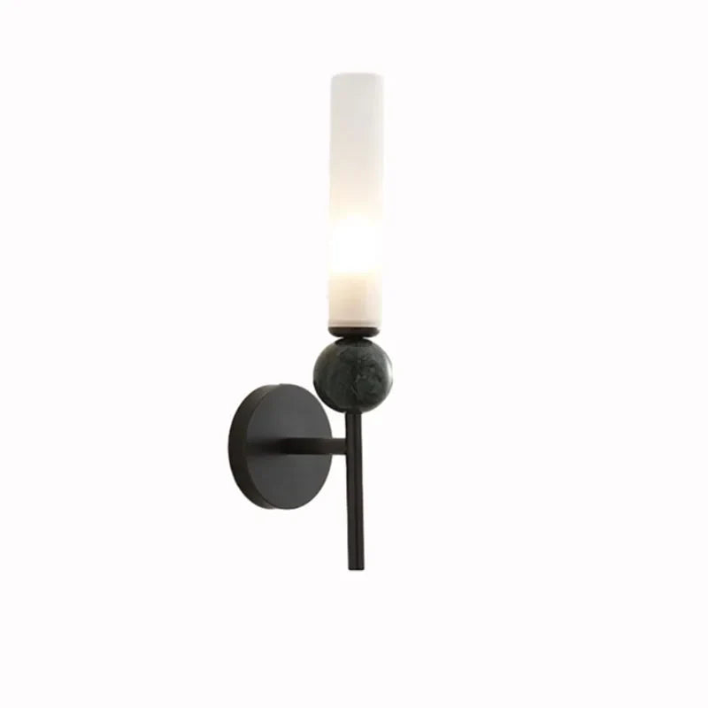 DecorBites™ Black Green Marble Wall Lamp Sconce with Copper Acrylic Lampshade