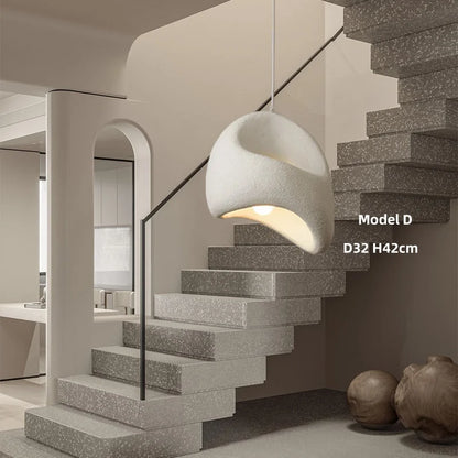 Wabi Sabi Irregular White Pendant Light, E27