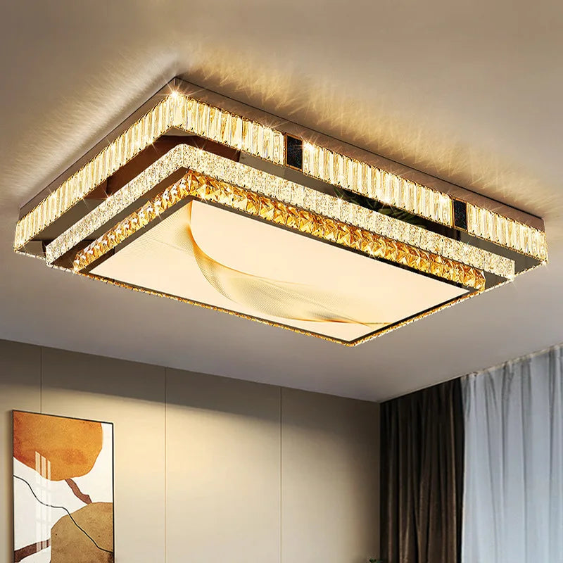 Gold Modern Crystal Ceiling Light