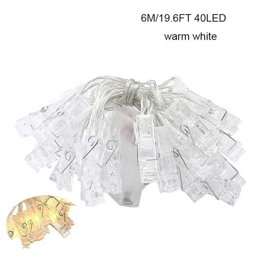 DecorBites™ LED Garland Photo Clip String Lights for Party Wedding Decor