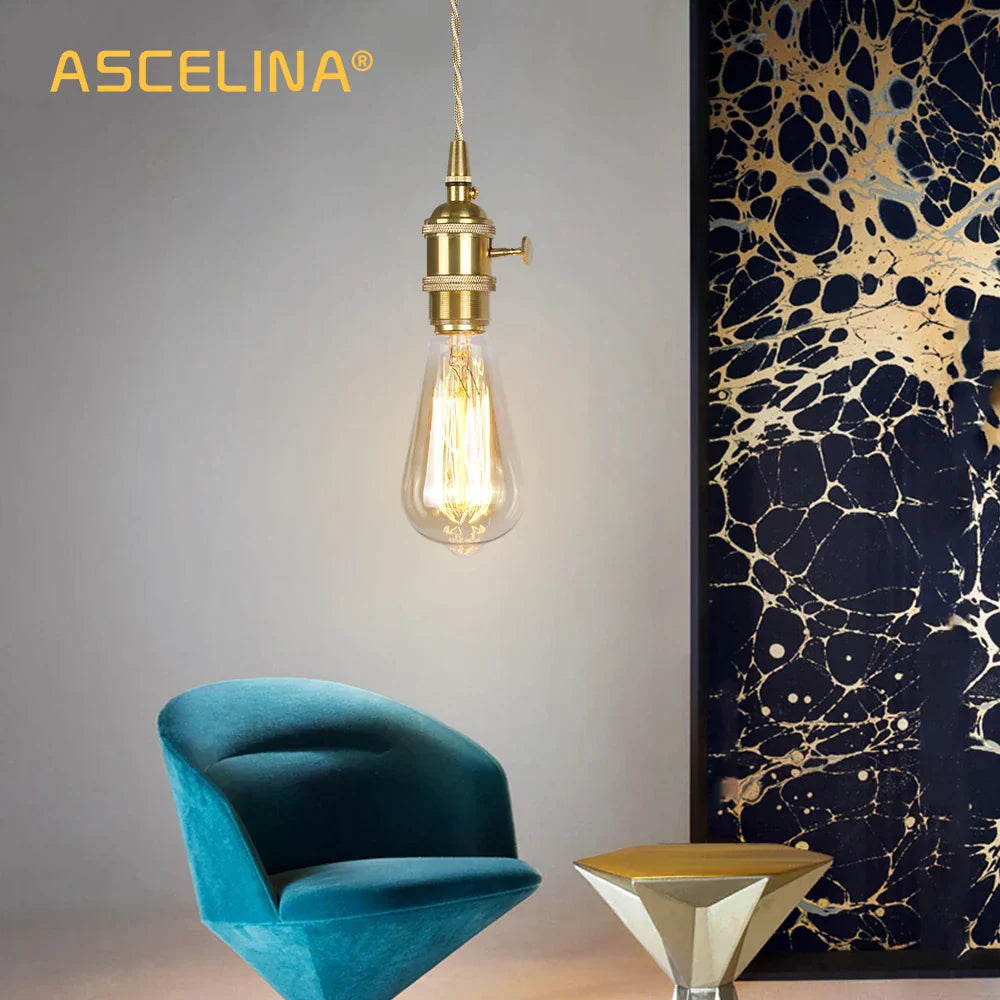Decorbites™ Golden E27 Hängeleuchte: Vintage-Stil LED-Lampe für das Wohnzimmer