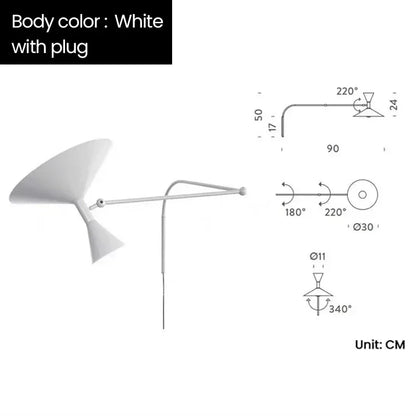 Aplique de pared giratorio DecorBites™ de diseño industrial para sala de estar y dormitorio