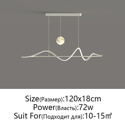 DecorBites™ LED Pendant Light - Modern White/Black Long Line for Home, Restaurant, Office