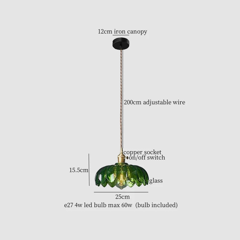 Lámpara colgante de vidrio ámbar LED Decorbites™ - Estilo vintage americano para la decoración del hogar