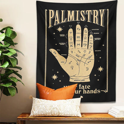 Decobites Palmistry Tapestry Wall Hanging: Retro Witchcraft Bohemian Art for Home Decor