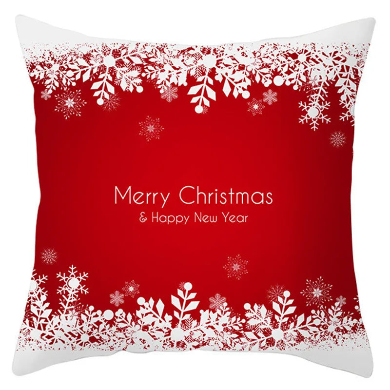 DecorBites™ Christmas Santa Claus Snowflake Pillow Cover 18x18inch