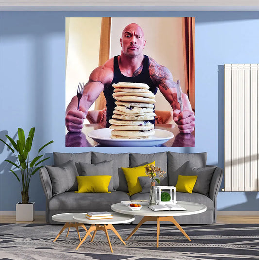 DecorBites™ Blueberry Pancakes Tapestry Wall Hanging: Funny Home & Bedroom Decor