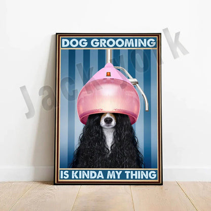 DecorBites™ Dog Grooming Poster: Funny Dog Grooming Gifts for Dog Moms