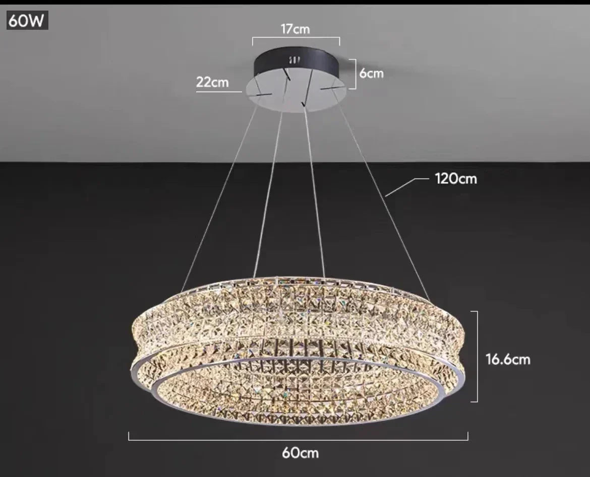 DecorBites™ K9 Crystal Luxury Chandelier for Restaurant Bar Hotel LED Lamps