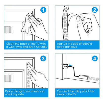 DecorBites™ Bluetooth RGB 5050 LED Strip Lights with USB Phone APP Control
