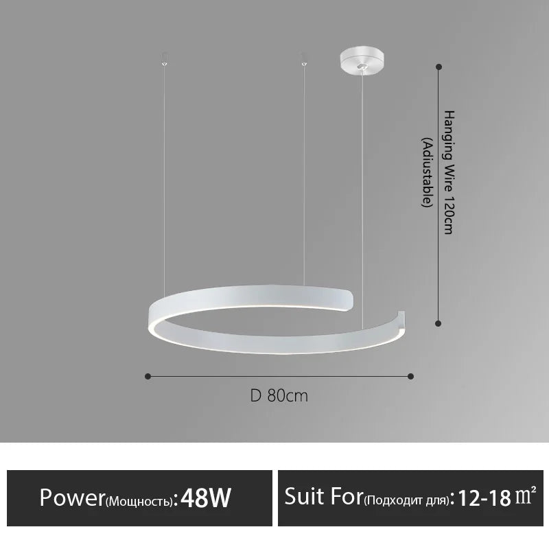 DecorBites™ LED Round Ring Chandelier for Dining Room, Living Room, and Bedroom