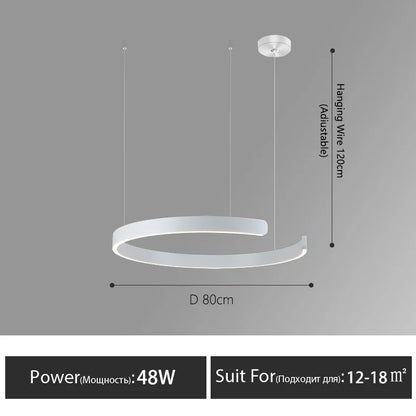 DecorBites™ LED Round Ring Chandelier for Dining Room, Living Room, and Bedroom