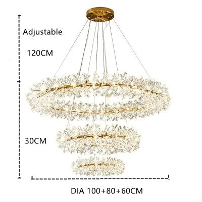 DecorBites™ Crystal Flower Chandelier: Nordic Luxury Lighting for Home Decor & Restaurant