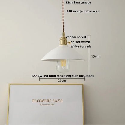 DecorBites™ Ceramic Knob Switch LED Pendant Light, Nordic Modern Hang Lamp