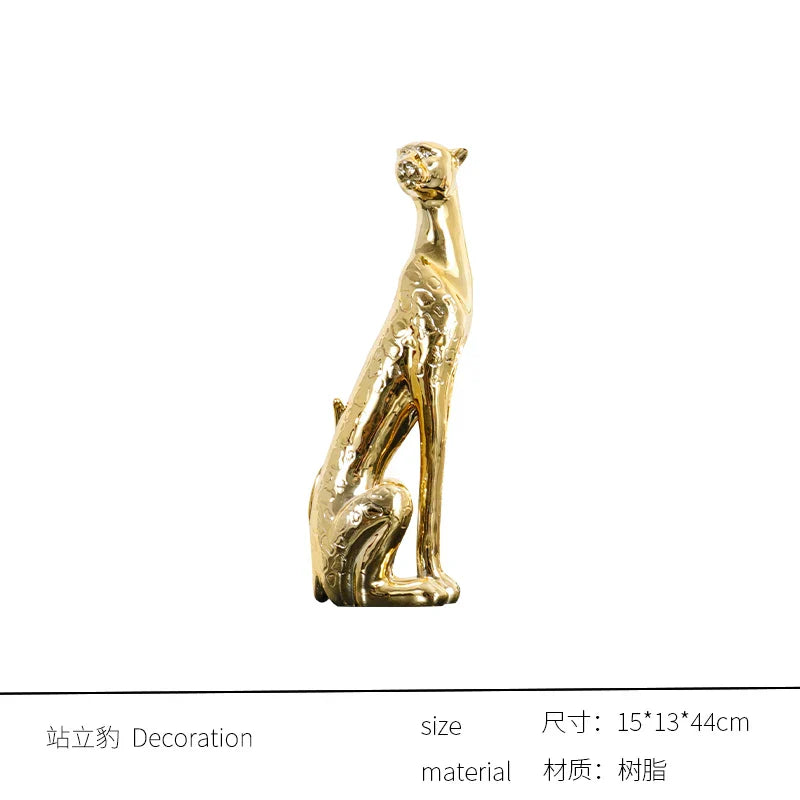 DecorBites™ Leopard Resin Sculpture - Home Decor Handicrafts & Animal Figurine