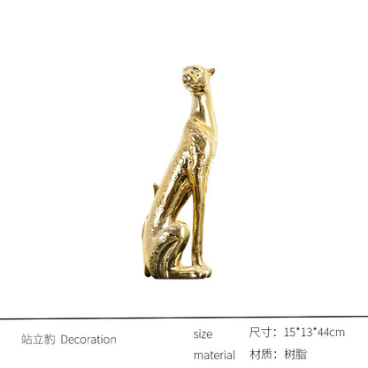 DecorBites™ Leopard Resin Sculpture - Home Decor Handicrafts & Animal Figurine