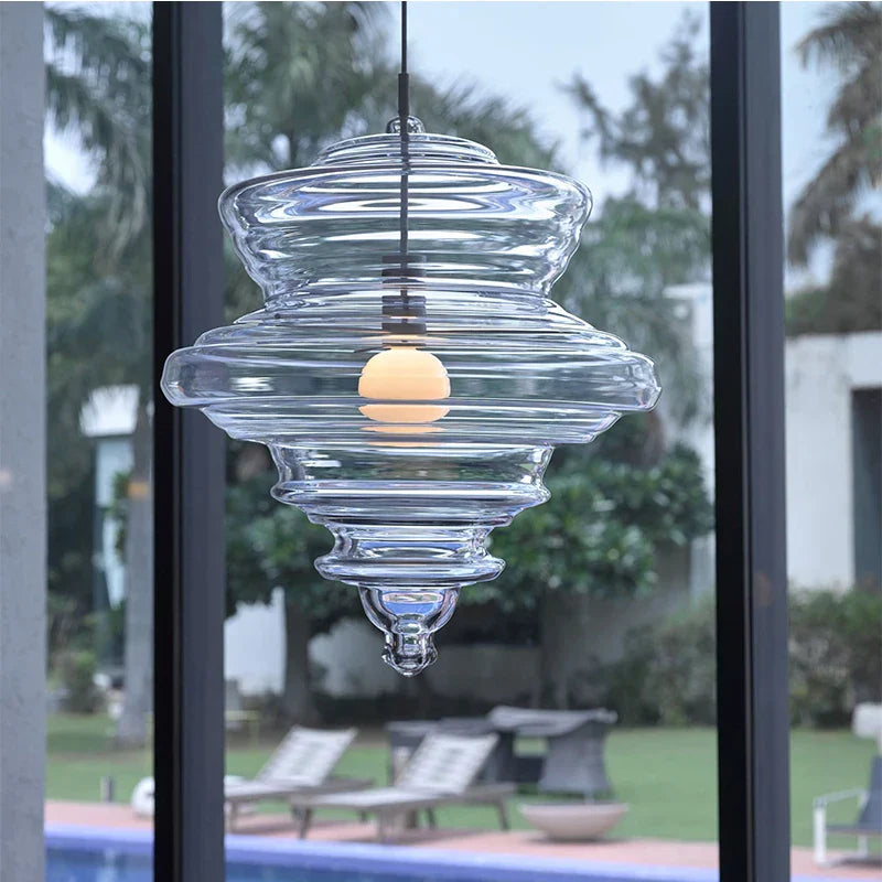 DecorBites™ Glass Chandelier: Modern Art Dining Room & Living Room Decor Lighting